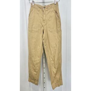 FINISTERRE Womens Yarrel Trouser Pants High Rise Organic Cotton Tan Size 26